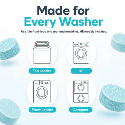 Works in top loader, HE, front loader and compact washers