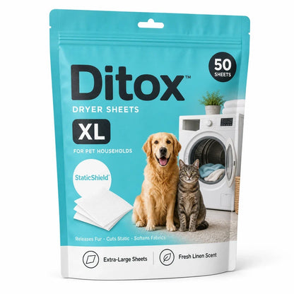 Ditox Dryer Sheets pouch, 50 extra-large sheets