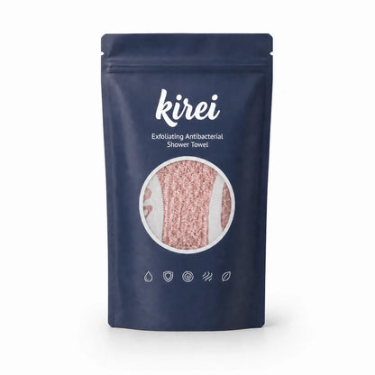 Kirei exfoliating shower towel in Blush Pink